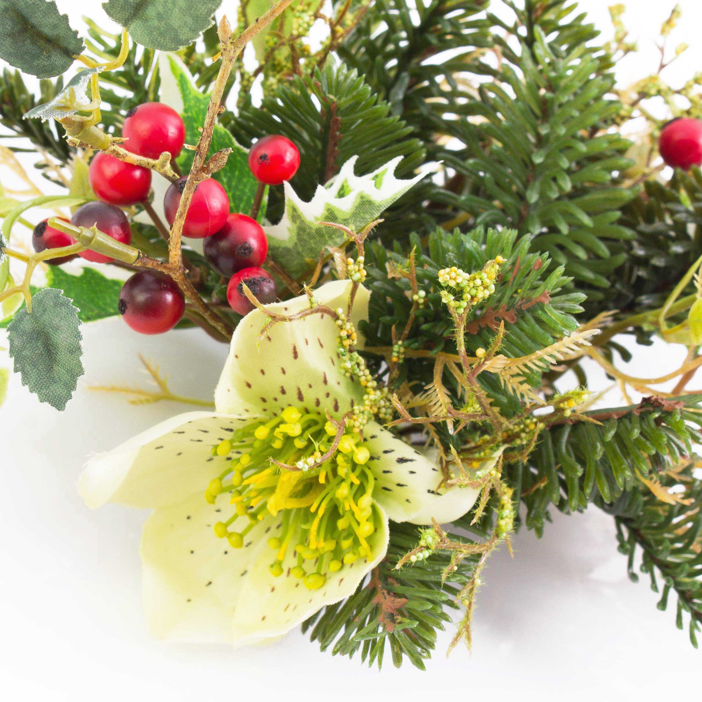 6PCS Bougies de Noël avec Anneaux de Baies Artificielles