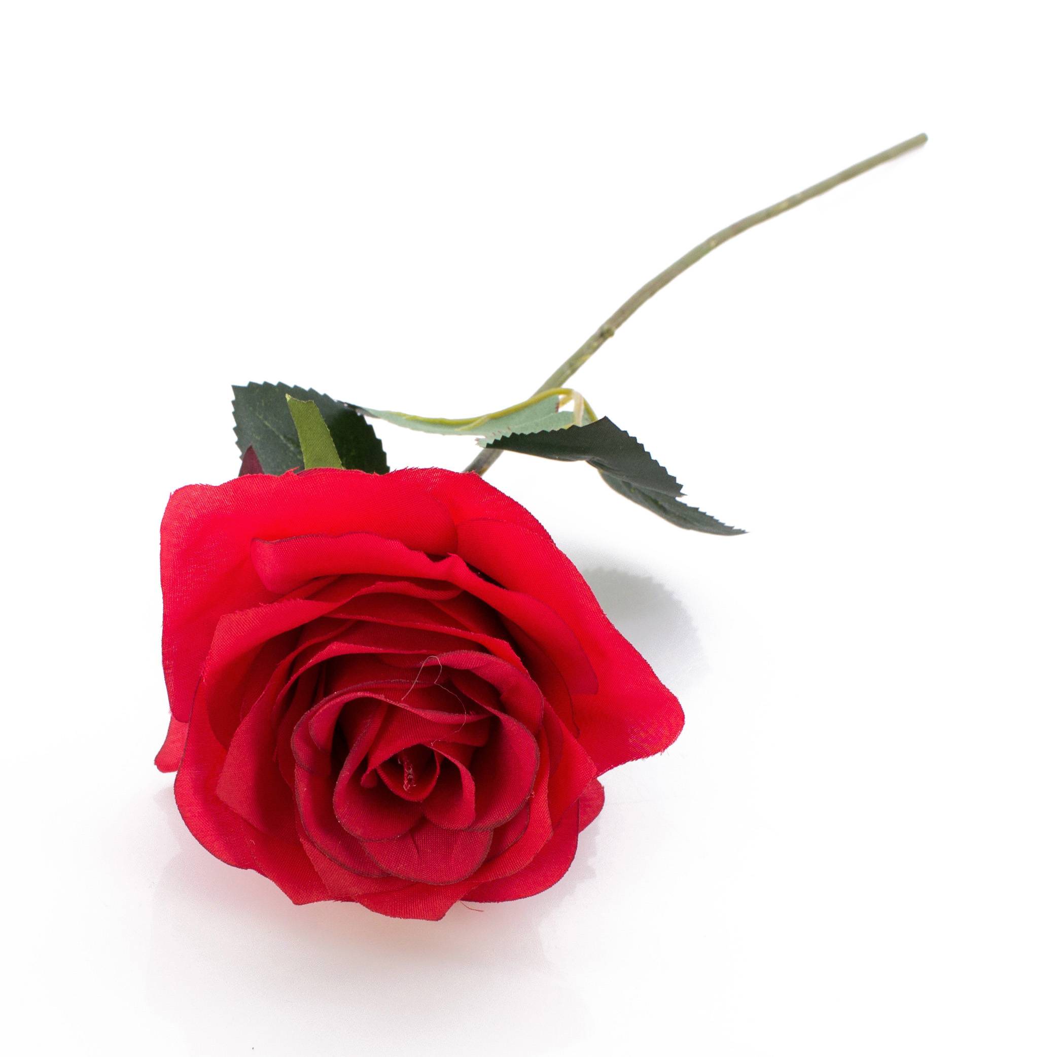 Acheter des Rose en soie SIMONY, rouge, 45cm, Ø8cm - Fausses fleurs