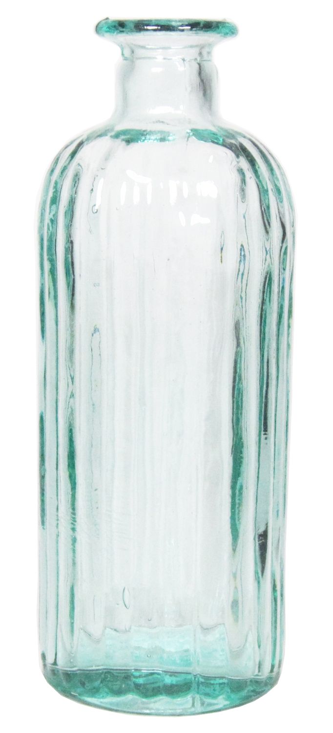 Acheter des Vase bouteille AYAKA, verre avec rainures, bleu clair, 28cm,  Ø10cm, 1,5L