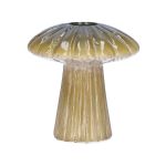 Vase pour fleurs RAIMUNDE en céramique, en forme de champignon, rainures, vert, 9,5cm, Ø9cm