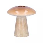 Vase pour fleurs RAIMUNDE en céramique, en forme de champignon, brun-beige, 9,5cm, Ø9cm