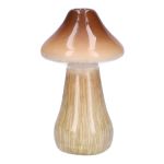 Vase à fleurs RATBURGA, en forme de champignon, céramique, brun-beige, 16cm, Ø9cm