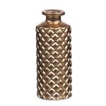 Vase en verre EMANUELA, motif losange, or métallique, 13,2cm, Ø5,2cm
