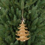Décoration de sapin RION avec étoile, acrylique, pailletée, dorée, 12 cm, Ø 9 cm