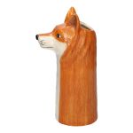 Vase soliflore en forme de renard FREDDIE en céramique, orange-blanc, 14,7x12,2x30cm