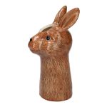 Vase soliflore en forme de lapin BUNCHY en céramique, brun, 14,5x12,7x28,5cm