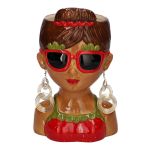 Vase décoratif en forme de buste de femme LENEA en céramique, multicolore, 15x13x23,5cm