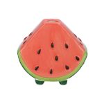 Vase soliflore en forme de melon d'eau TILLAS en céramique, avec des pieds, rouge-vert-brun, 10x6x8,7cm