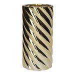 Tischvase WIRLSON aus Dolomit, gedreht, gold-metallic, 19,1cm, Ø9,5cm