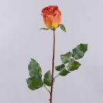 Rose artificielle OPHELIE, orange-jaune, 85cm, Ø7cm