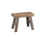 Tabouret en bois ALVE, marron-gris, 25x12x20cm