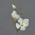 Magnolia en soie MALBINE, crème, 50cm, Ø6-10cm