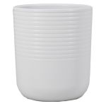 Vase à fleurs KAVEX à cannelures, céramique, blanc-mat, 15,5cm, Ø13,5cm