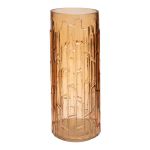 Vase à fleurs en verre YAINAL à motifs, orange-transparent, 30cm, Ø12cm