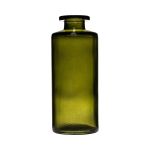Vase bouteille EMANUELA en verre, veinure, vert olive-transparent, 13cm, Ø5,4cm