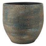 Pot à plantes en céramique AETIOS dégradé, bleu-or, 20cm, Ø20cm