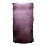 Vase à fleurs en verre WELVIN à motif losange, violet, 25 cm, Ø 14 cm