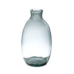 Vase décoratif NERRASITA en verre recyclé, avec rainures, transparent, 29,5cm, Ø18cm