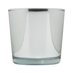 Pot à plantes en verre ALENA SHINY, argent brillant, 11cm, Ø11,5cm