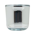 Bougeoir en verre NICK, argent brillant, 7,5cm, Ø7,5cm
