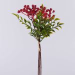 Branche de sorbier des oiseaux en plastique ELNATAN en botte, fruits, rouge, 30cm