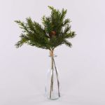 Botte de cryptomeria décorative KIGANJA avec des pommes de pin, vert, 35cm