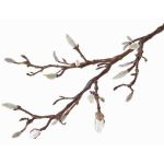 Branche de magnolia artificielle ASANI, blanc, 70cm, Ø1-2cm