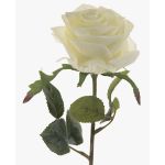 Rose en soie SIMONY, crème, 45cm, Ø8cm