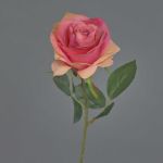 Rose en soie SIMONY, saumon-rose, 45cm, Ø8cm