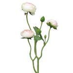Fleur artificielle renoncule JIXIANG, blanc-rose, 50cm