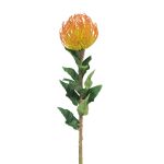 Fleur artificielle Leucospermum Protea XIFANG, orange-jaune, 75cm