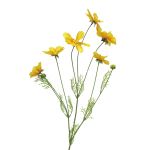 Cosmos artificiel sur tige BAILING, jaune, 90cm