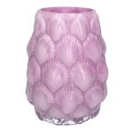 Blumenvase Muschel SHELLIE aus Glas, lila, 20cm, Ø15cm