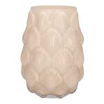 Blumenvase Muschel SHELLIE aus Glas, sand, 25,5cm, Ø19cm