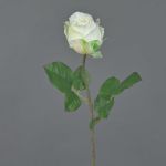Fleur artificielle Rose POPI, blanc-vert, 55cm