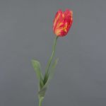 Fleur artificielle Tulipe perroquet UAKARI, rouge-orange-vert, 65cm, Ø6cm