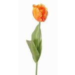 Fleur artificielle Tulipe perroquet UAKARI, orange-jaune, 65cm, Ø6cm