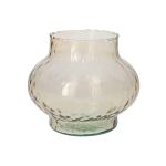 Vase NATALIYA aus Eco Glas, mit Hammerschlag-Optik, beige, 16,5cm, Ø19cm