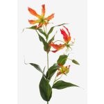 Gloriosa artificielle FUJITA, orange-jaune, 80cm, Ø15cm