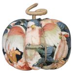Citrouille déco AKUNA en coton, fait main, à motif cacatoès, multicolore, Ø23cm