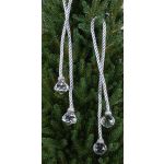 Décoration de sapin de Noël Boules acryliques TAYLER avec cordon, argent, 40cm, Ø3cm