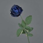 Rose artificielle FREIDA, collection écologique, bleu royal, 65cm, Ø7cm