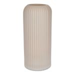 Glasvase ALBURGIS mit Rillen, creme-matt, 25cm, Ø10cm