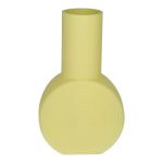Runde Vase ORESTINO aus Glas, gelb-matt, 14x7,5x22,5cm