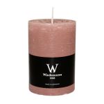 Bougie bloc AURORA, bois de rose, 10cm, Ø6,8cm, 42h - Made in Germany