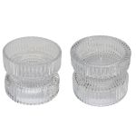 Bougeoir réversible en verre ARTORIUS pour maxi bougies chauffe-plat, bougies piliers, transparent, 7,3cm, Ø8,9cm
