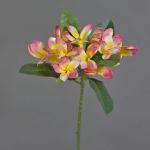 Plumeria artificiel ALDAH, rose-jaune, 70cm, Ø5cm