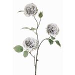 Tige de roses artificielle GITTI, gris-bleu, 80cm, Ø8-9cm