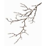 Branche de magnolia synthétique KOTORI, blanc, gris, 75cm, Ø0,5-1cm