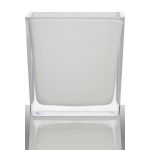 Pot à plantes en verre KIM EARTH, blanc, 14x14x14cm